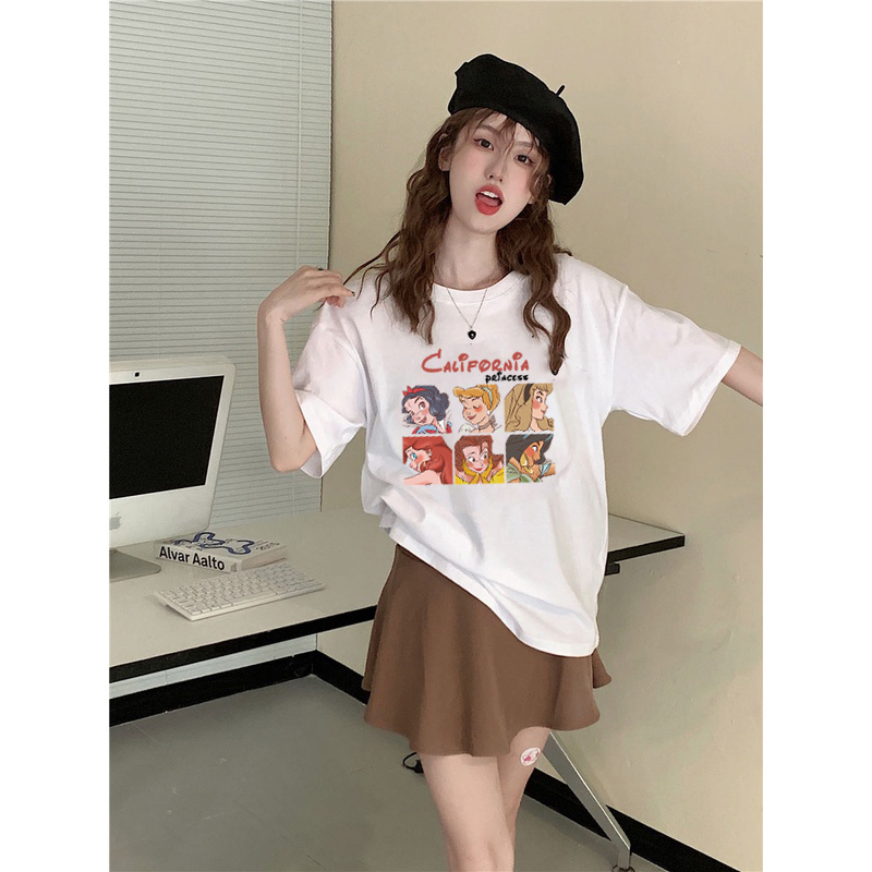 t-shirt baju wanita kaos korean style Princess atasan oversize lengan pendek