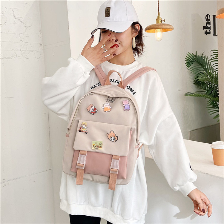 BA2311  Bisa COD Tas Ransel Import anak sekolah SD SMP SMA kartun pin ukuran besar Ransel Anak Ala Korea Style Import terlaris