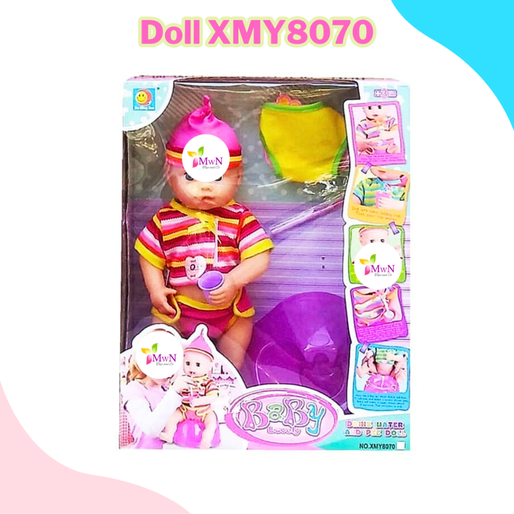 mwn.toys Baby Lovely Drink Water and Pee Doll XMY8070