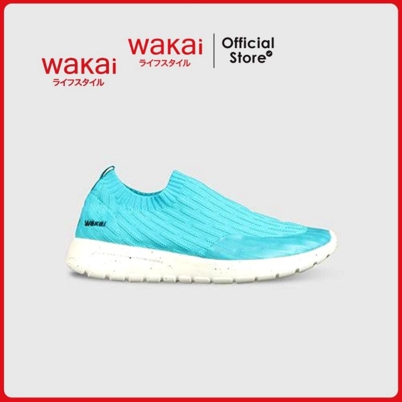 Sepatu pria wakai Gyou teal/off white Size 42
