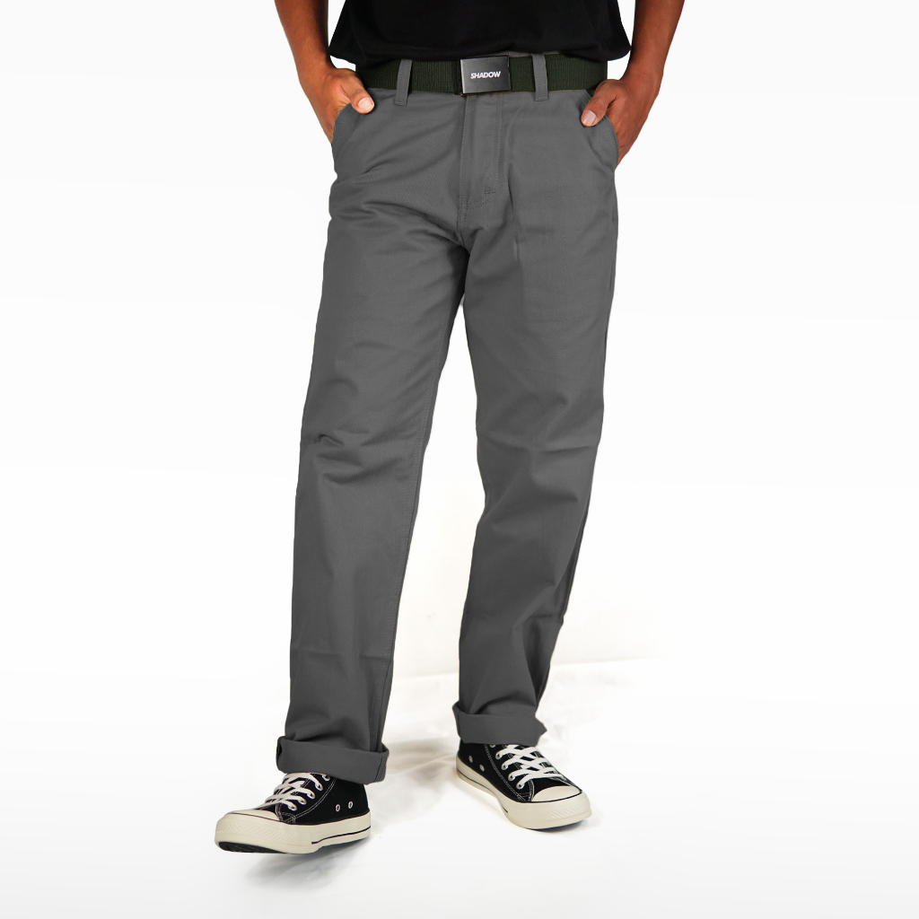 Shadow.inv - Long Pants Chino Reguler Grey | Celana Panjang Distro Pria | Long Pants Chino Pria