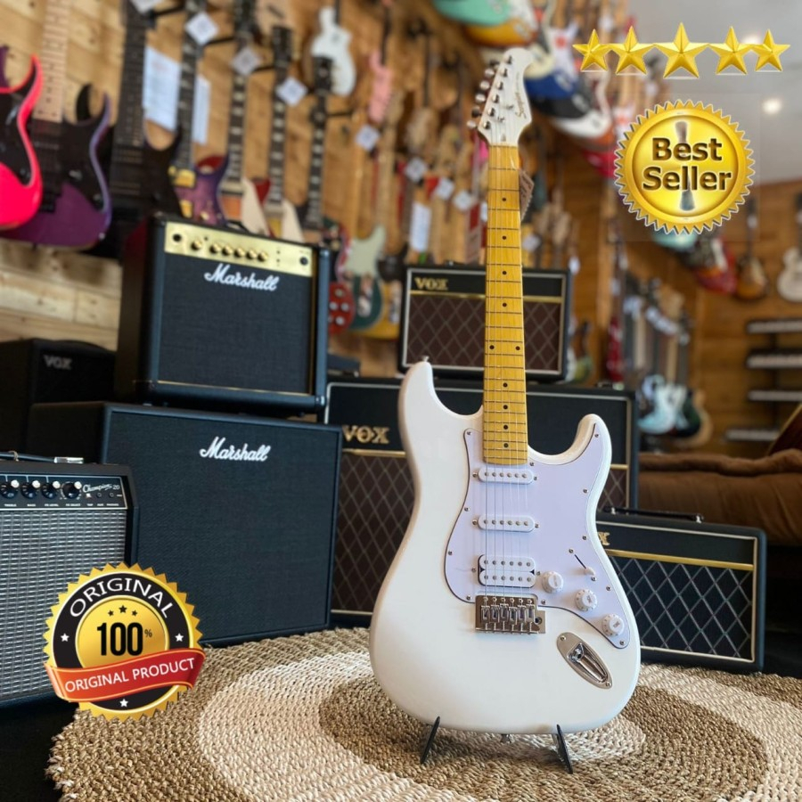 SCORPION SS120 SS-120 SS 120 HSS, WHITE ELECTRIC GUITAR