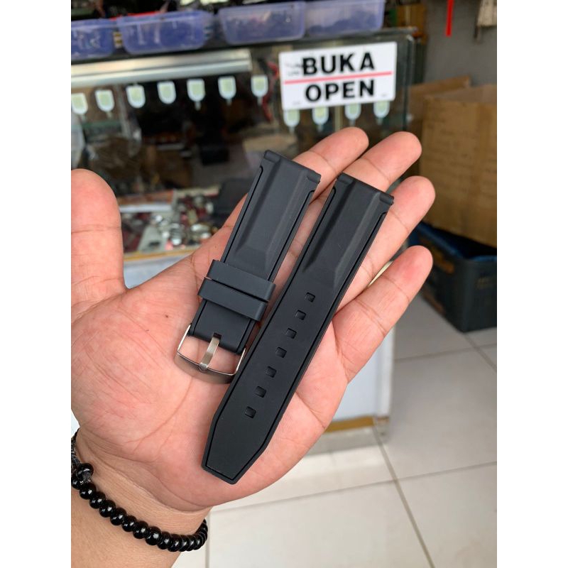 Strap tali jam tangan karet rubber size 24mm tanpa jahit