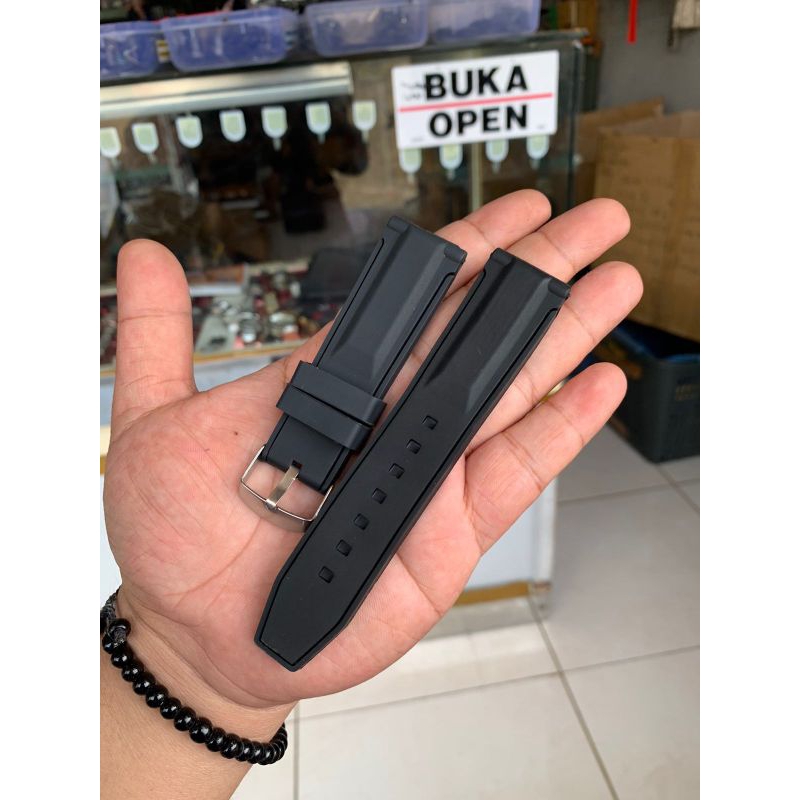 Strap tali jam tangan karet rubber size 24mm tanpa jahit