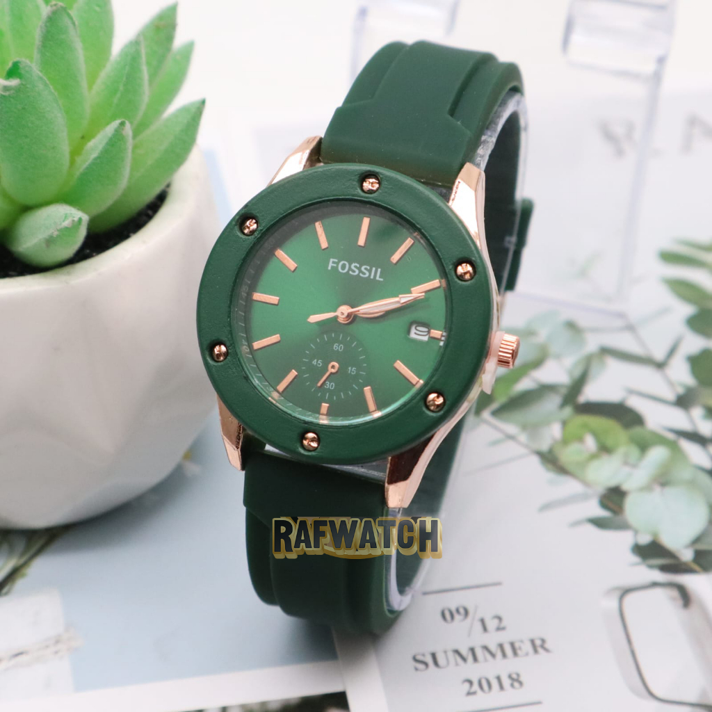 Jam Tangan Wanita Mewah Elegant Strap Rubber Tanggal Aktif F1