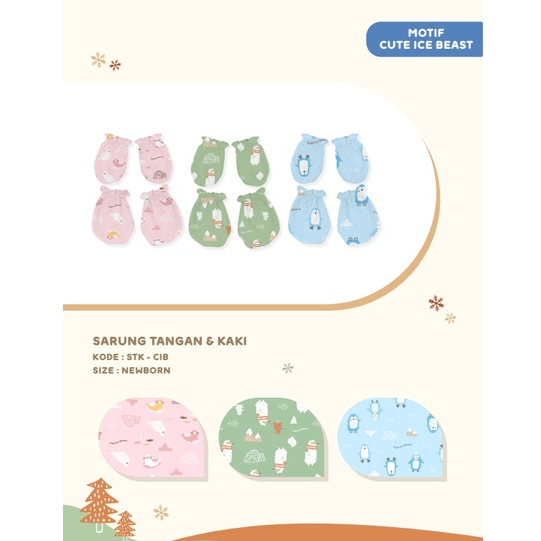 FLUFFY SETELAN MOTIF CUTE ICE BEAST / SETELAN BAYI DAN ANAK