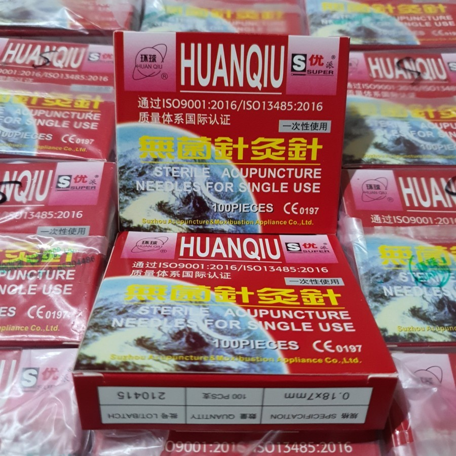 Jarum Akupuntur HuanQiu 0.30x25mm / Acupunture Needle / 0.30x25mm (1 cun) kasar Tanpa Pentol