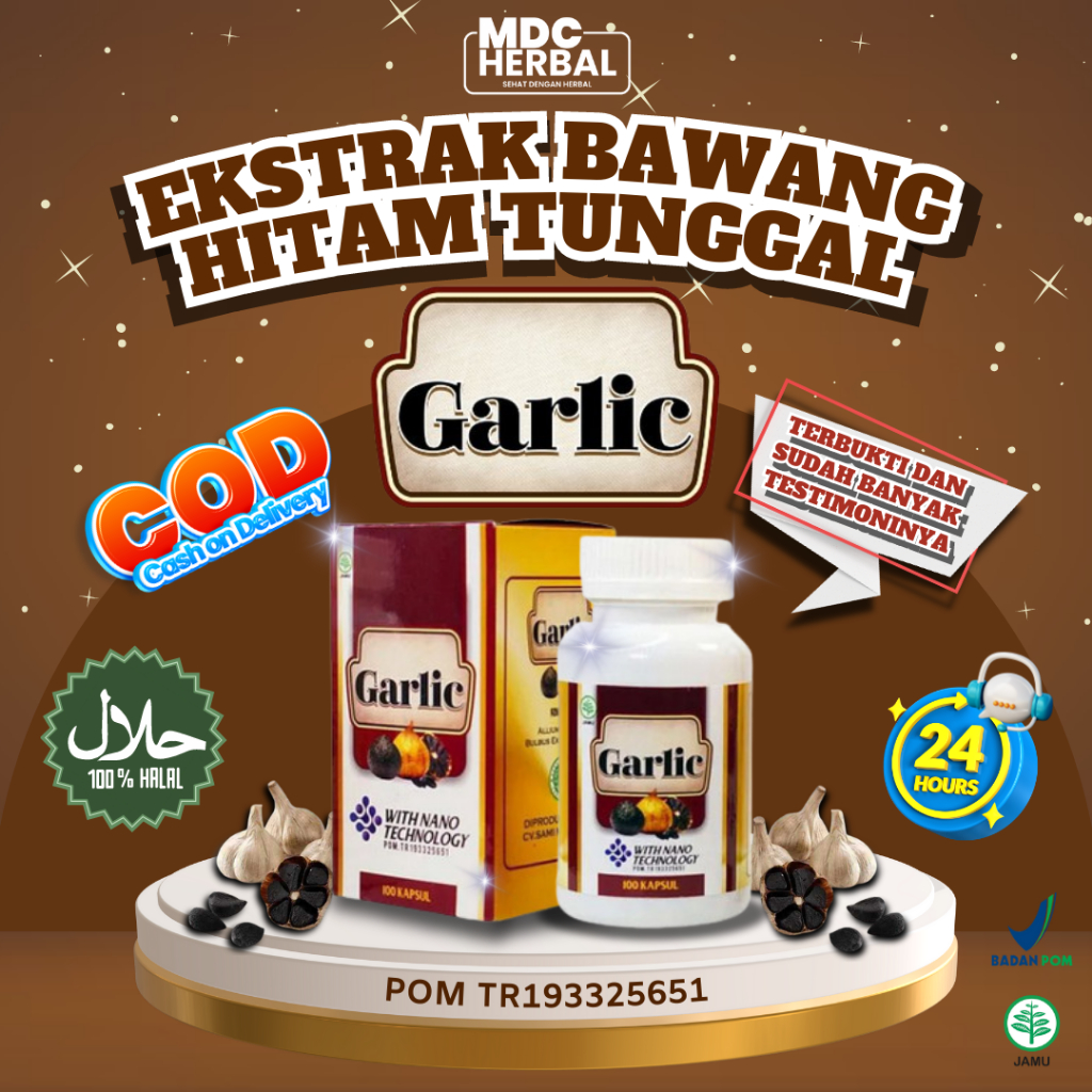 Kapsul Black Garlic Bawang Hitam Tunggal 100 Kapsul HERBAL BERMACAM KHASIAT