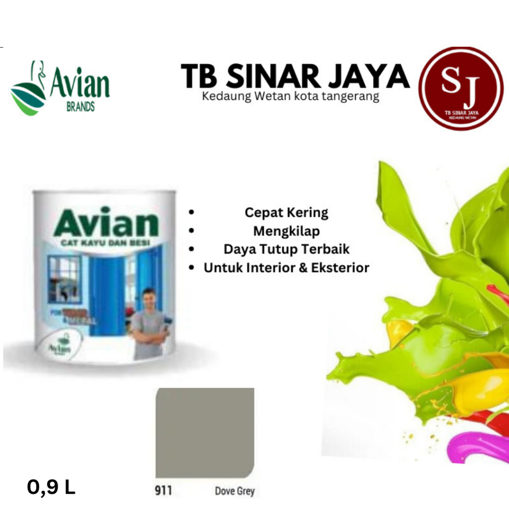 Cat Kayu dan Minyak Avian 1kg / Cat Minyak Sintetis - 911 Dove Grey