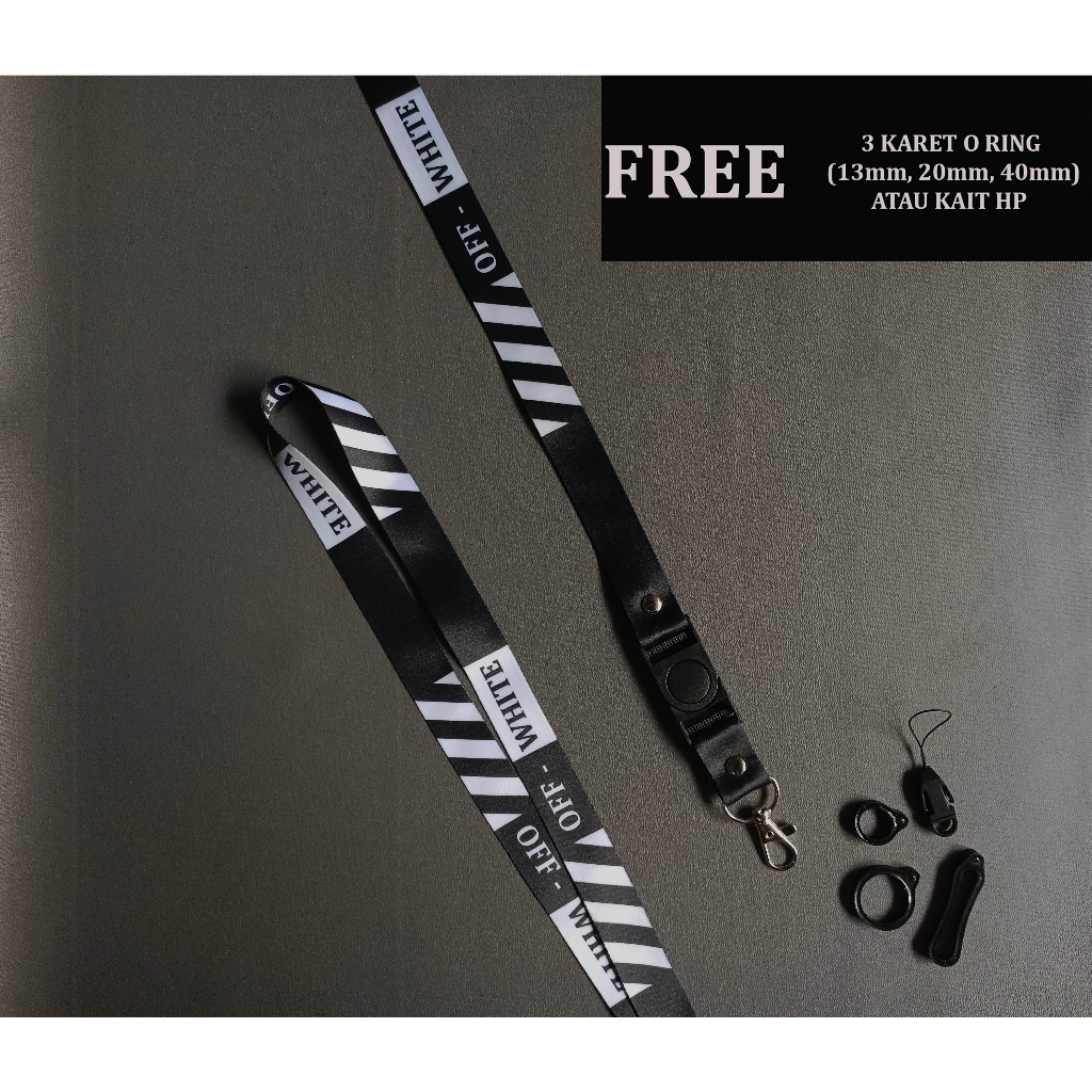 

Lanyard Nametag ID Card Off White - Tali Gantungan HP ID Card Nametag