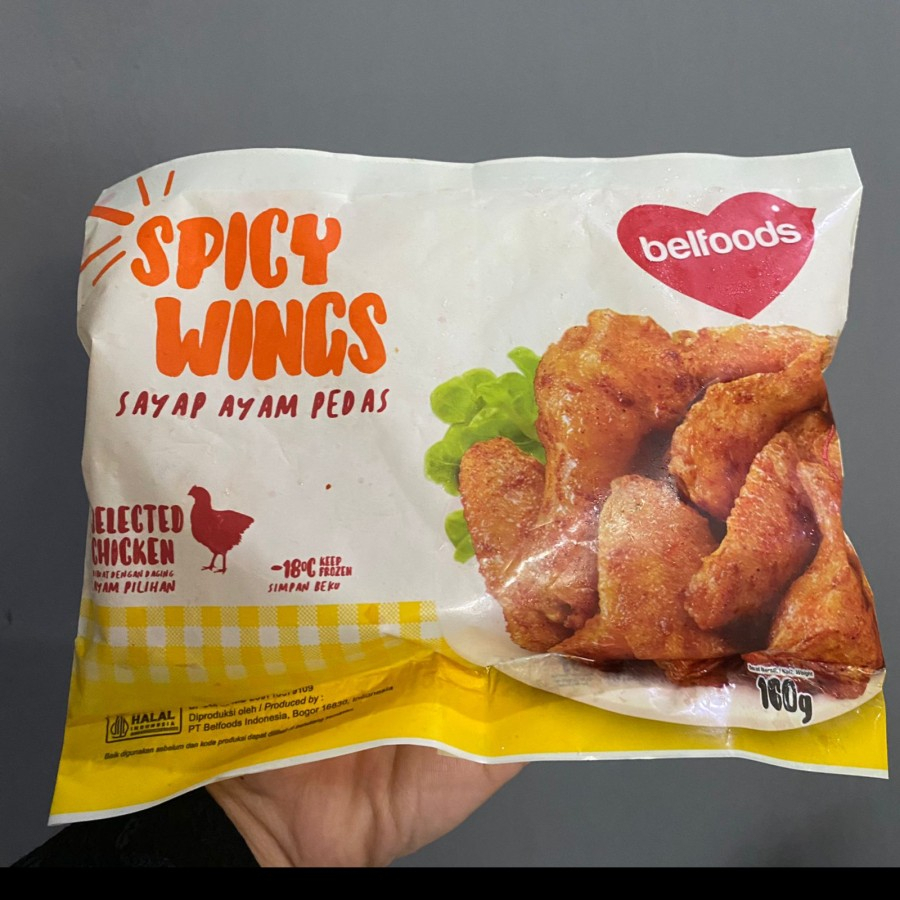 Belfoods Spicy Wings/Sayap Ayam Pedas 160 Gram