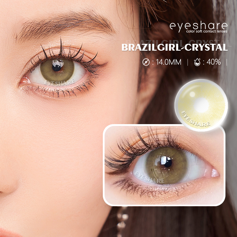 【COD&amp;Spot】EYESHARE~SERI ALAMI-BRAZIL GIRL~SOFTLENS 2PCS MISTY INNOCENT NORMAL KAWAII BIG EYES 14.2MM- RIASAN ALAMI YANG FANTASTIS-LENSA KONTAK GRADIEN-DREAMCOLOR