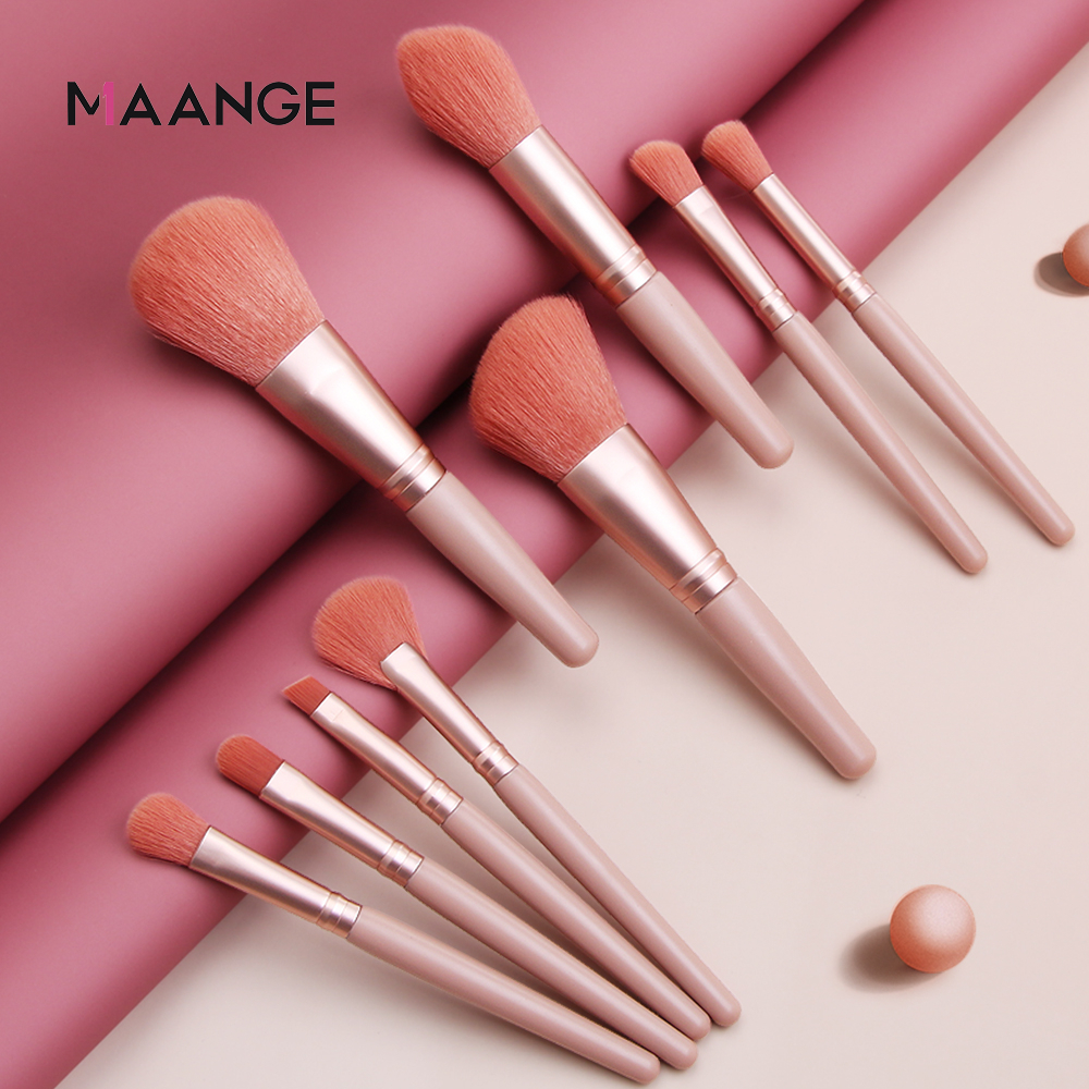 MAANGE 9 Pcs/Set Makeup Brush Set Rambut Lembut Fluffy Blush On Bubuk Concealer Eyeshadow Blending Sikat Besar Alat Kecantikan Untuk Wanita 5886