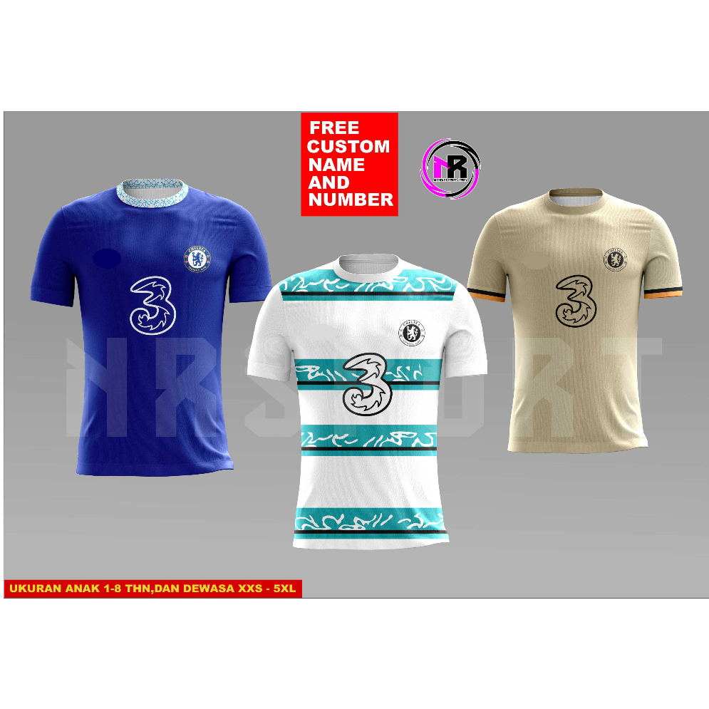 JERSEY PRINTING CHELSEA HOME AWAY & THIRD 2023/JERSEY PREMIUM CHELSEA HOME BIRU/JERSEY 3RD CHELSEA B