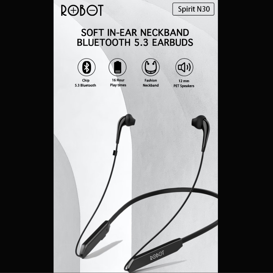 Robot Spirit N30 Bluetooth 5.3 Neckband Earphone Earbuds (new N10 N20)