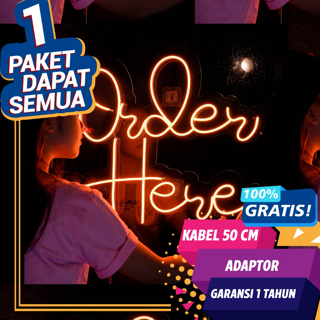 NEON FLEX CUSTOM 5 huruf Gratis 1 huruf