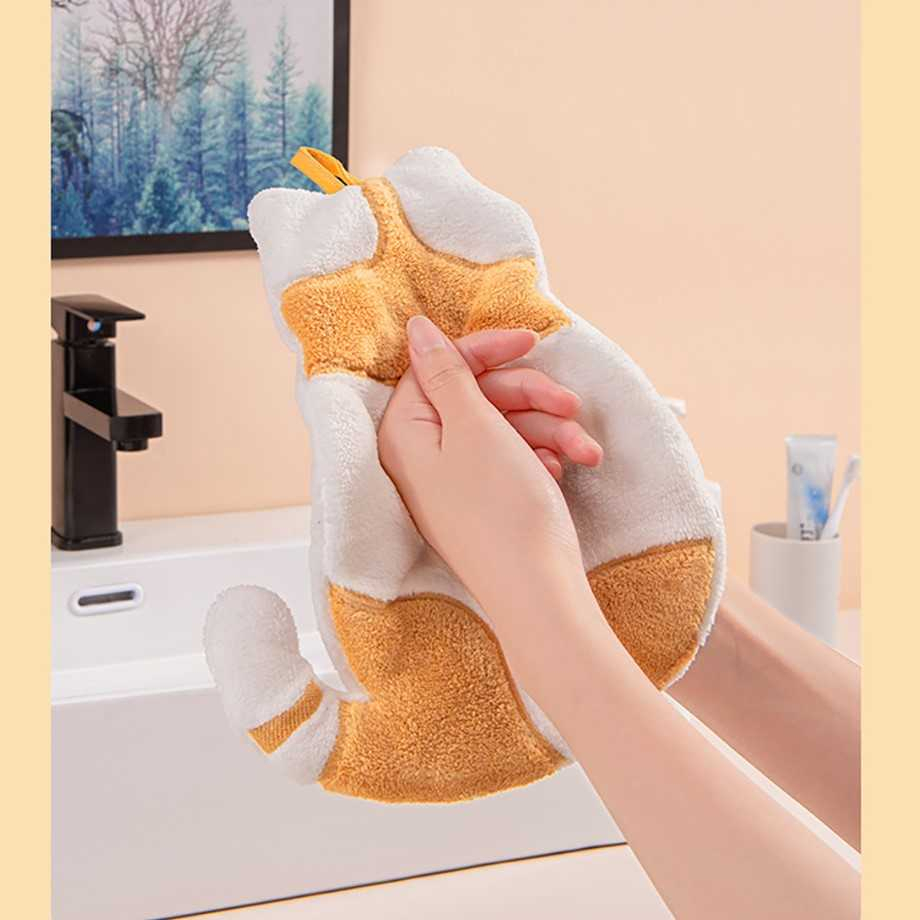 Lap Tangan Gantung Model Kucing Hand Towel High Absorbent Kain Lap Material Serat Daya Serap Tinggi Tidak Mudah Rontok