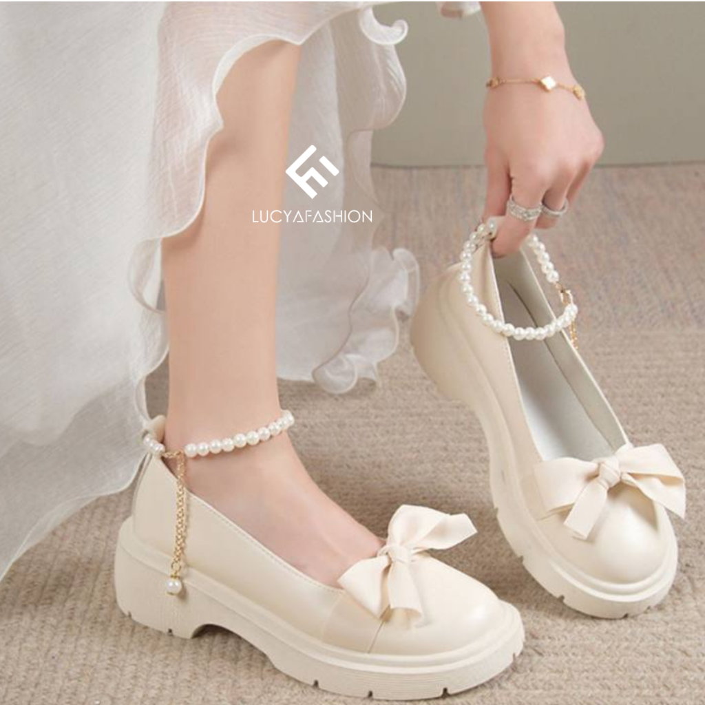 21483 Pearl Loafer Sepatu Docmart Wanita Import