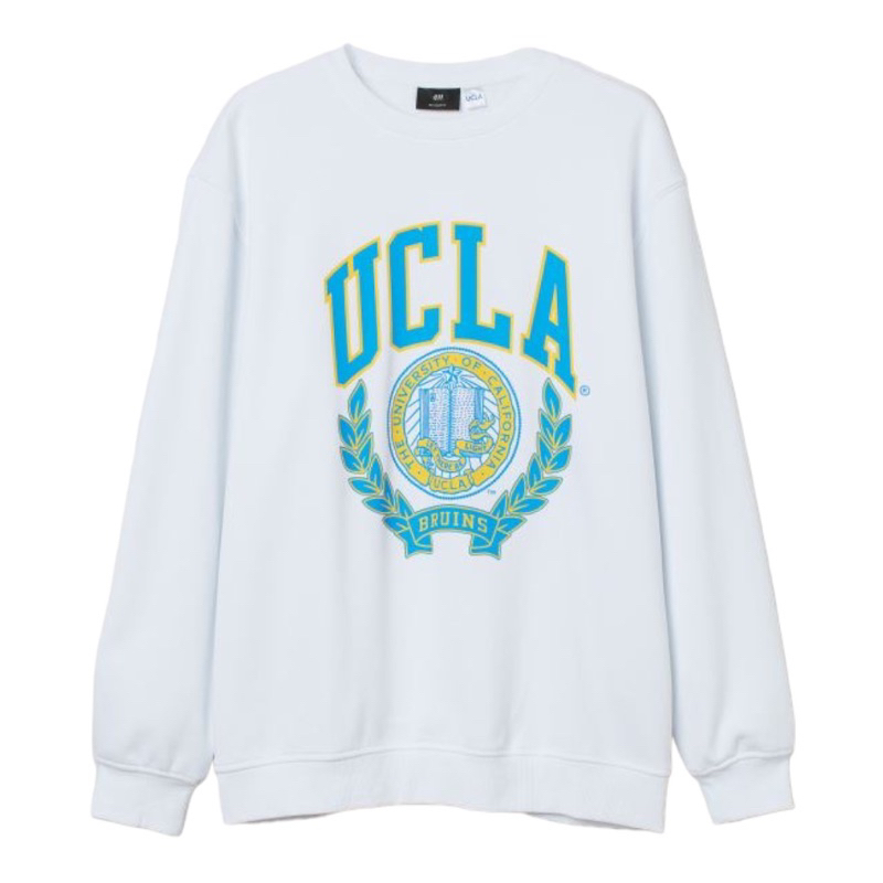 ( 8.8 ) Crewneck Sweatshirt H&amp;M Unisex Sablon Ucla Bruins, Flecee Katun Lembut Tebal, Free Papperbag