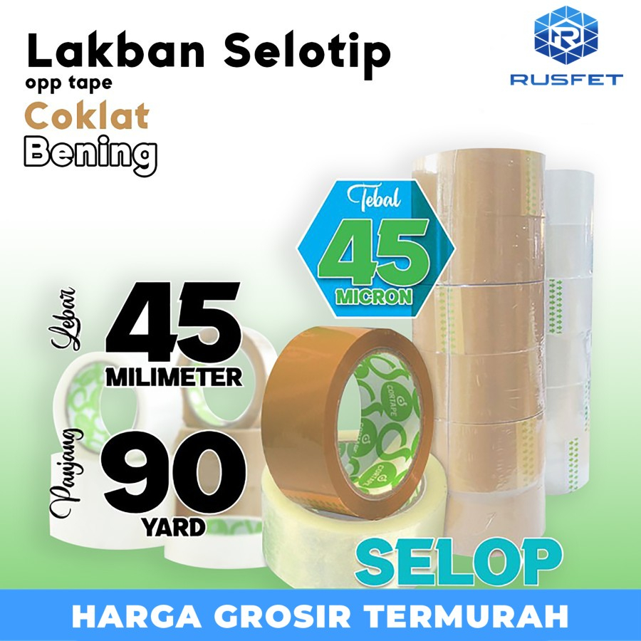 

Lakban isolasi Solatip 45mm x90yard OPP Tape Cortape Plakban / SELOP