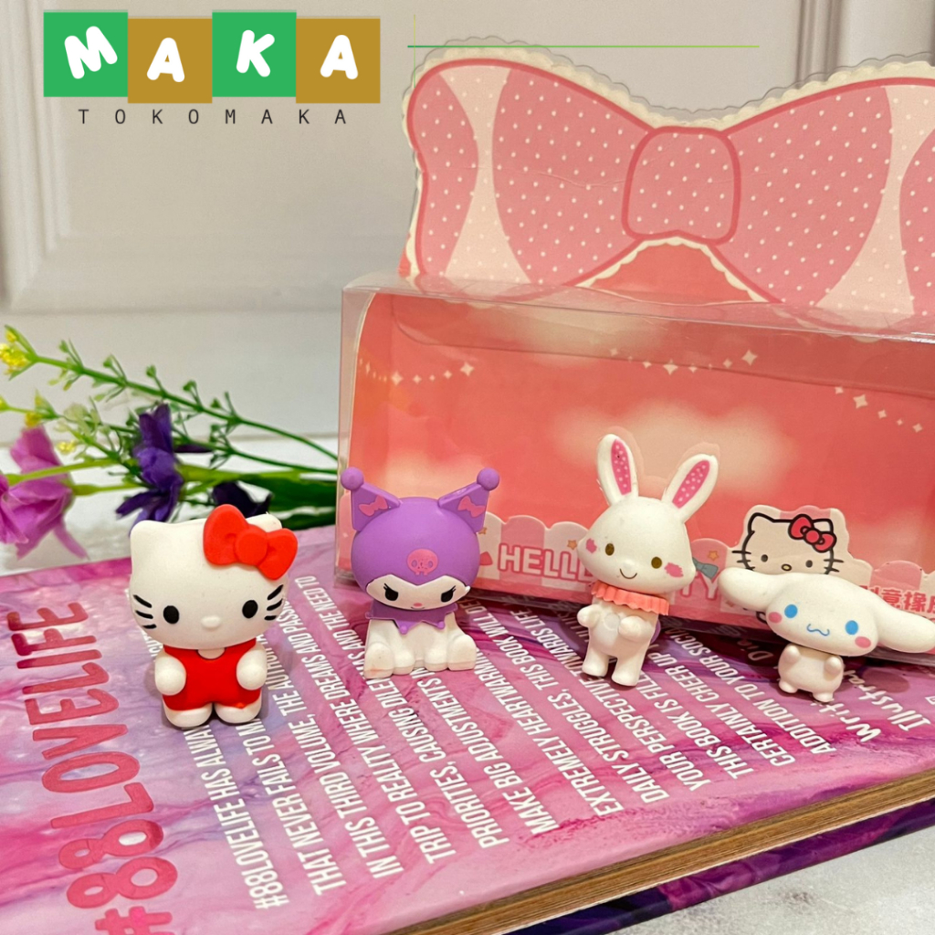 

penghapus sanrio isi 4 box mewah hapusan pensil penghapus bersih peralatan sekolah perlengkapan alat tulis kantor