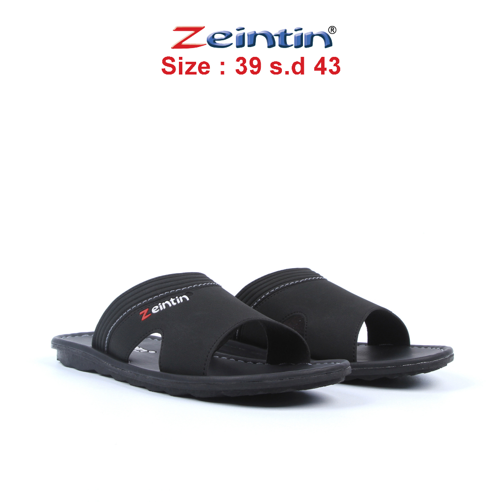 Zeintin - Sandal Pria Sepatu Sendal Kulit Sintetis  Pria Slip On Pria Sandal Slide Sol Karet NT