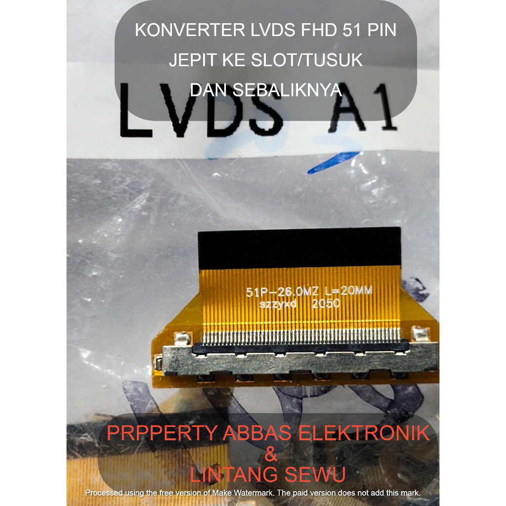 KONVERTER LVDS  FHD 51 PIN JEPIT KE SLOT ATU TUSUK DAN SEBALIKNYA  A1