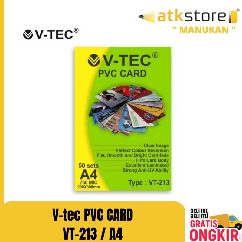 

V-TEC PLASTIK PVC CARD VT-213 A4 PUTIH / PVC ID CARD KTP