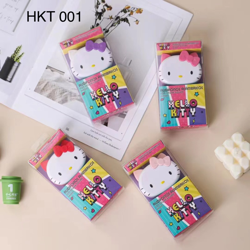 [ HKE 001 ]Set Headset Earphone karakter  Hellokitty +  Earphone Motif In Ear