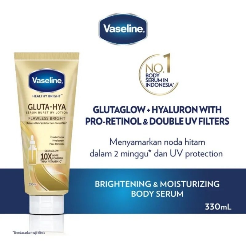 Vaseline Flawless Bright 330ml Gluta Hyaluron Niacinamide Serum UV Body Lotion Healthy Viral Thailand 330 ml