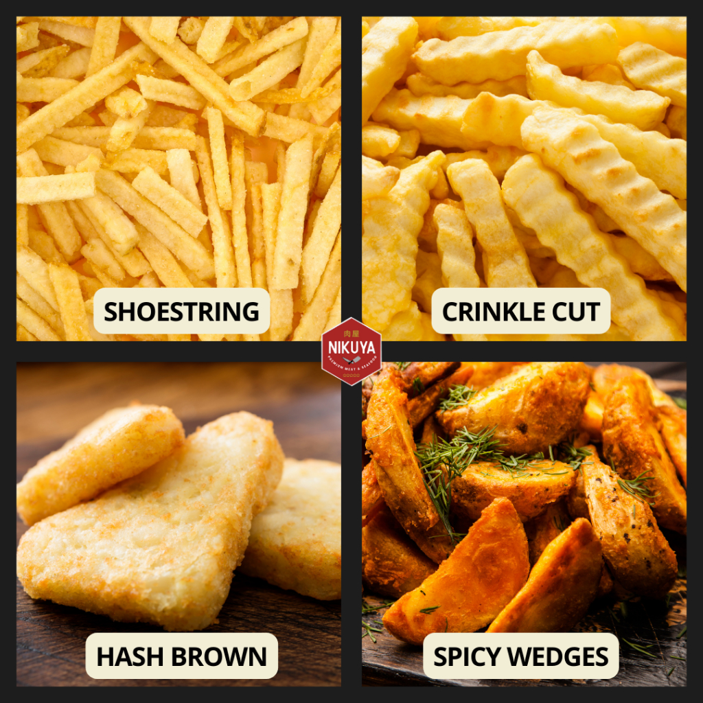 

POTATO Fries Kentang 500 gram - shoestring crinkle hash brown wedges kentang goreng 250 gr