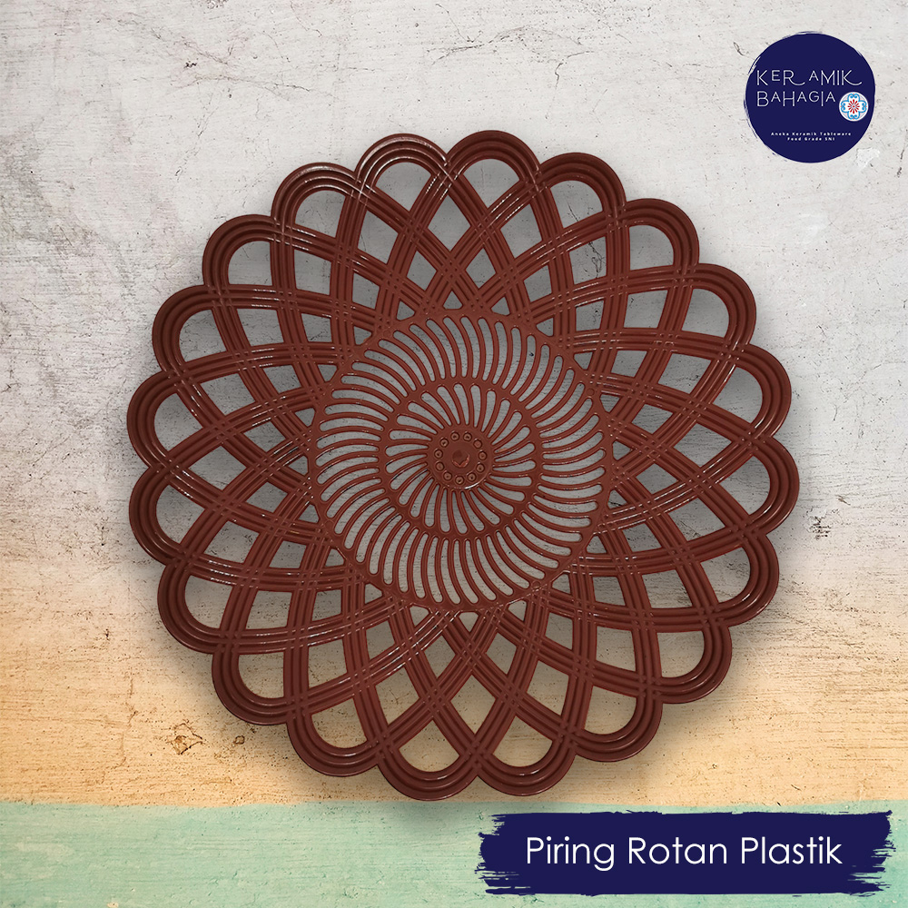 Piring Anyam Alas Makan Rotan Plastik