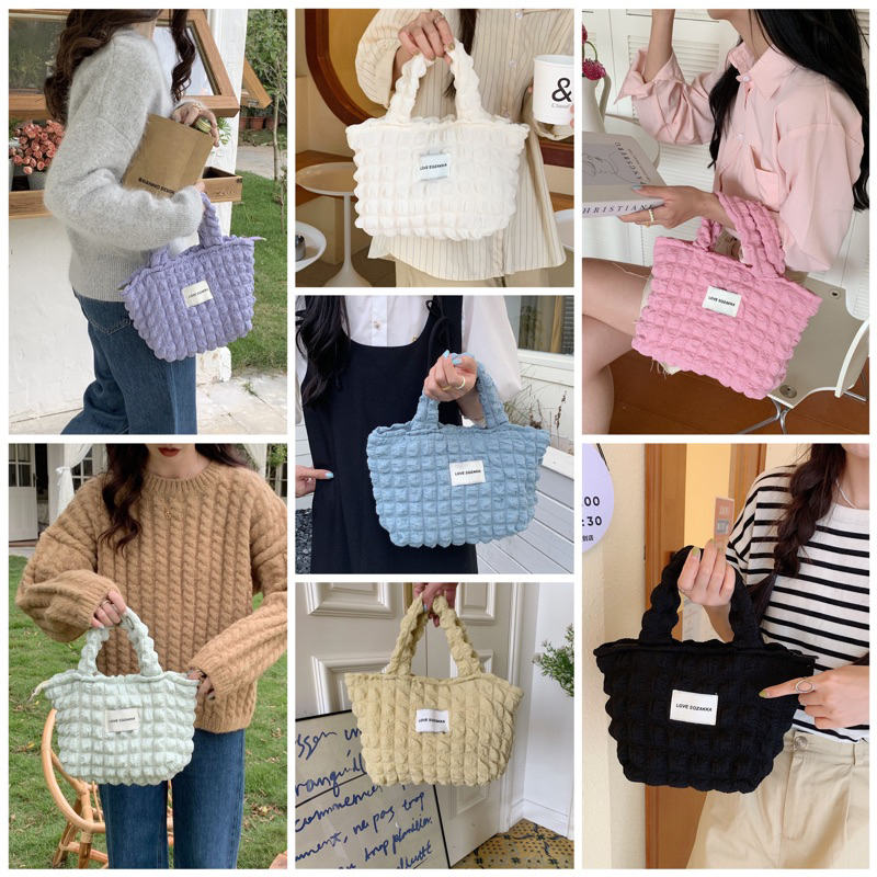 LUCIA TOP HANDLE BAG IMPORT / TAS MINI PUFFY KOREAN / PUFFY BAG TRENDING FASHION / TAS EMPUK PILLOW WANITA