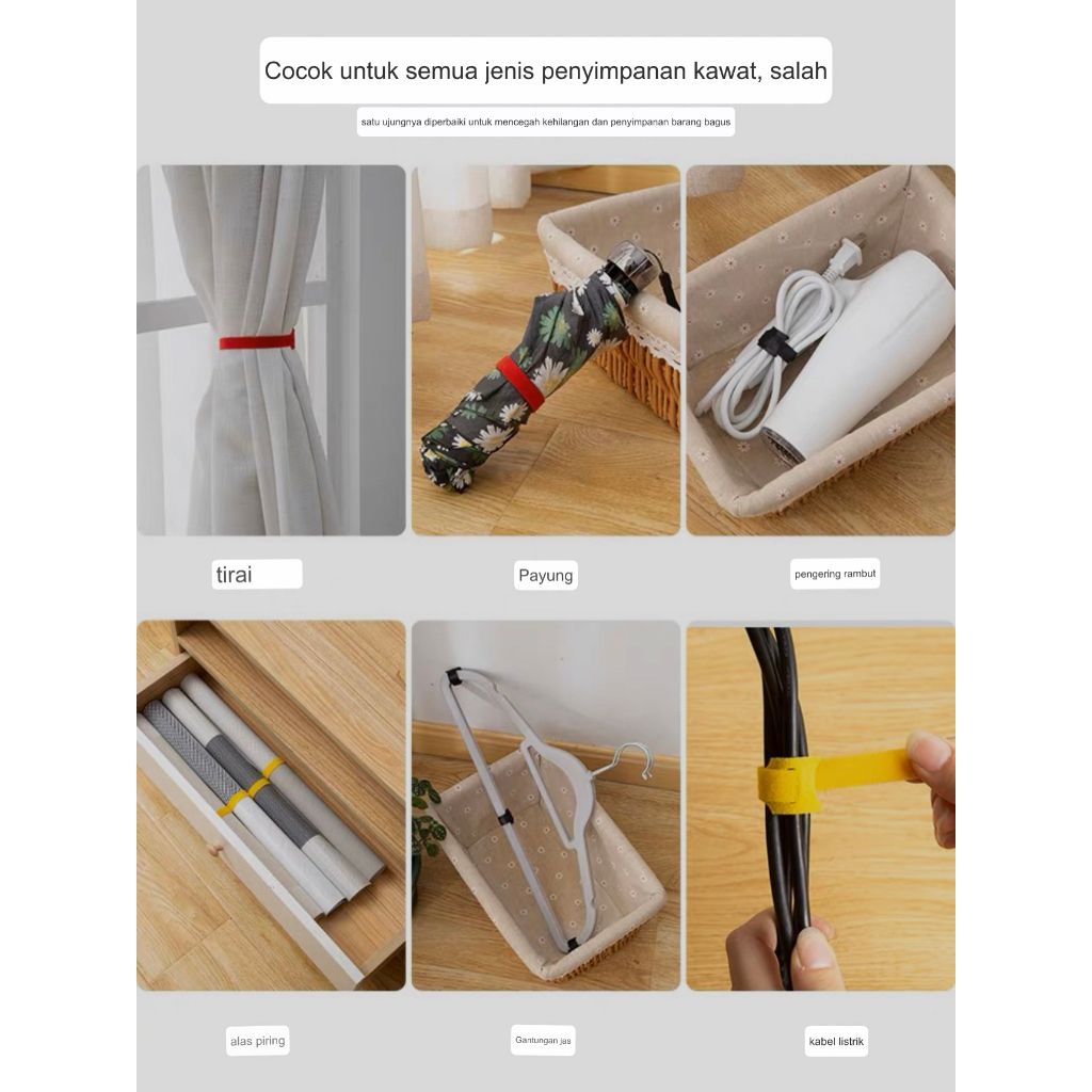 Pengikat Kabel Strap Velcro Nylon Strap Cable merapikan Kabel