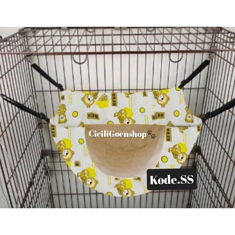 Hammock kucing 2 tingkat ayunan tempat tidur kucing gantung nyaman