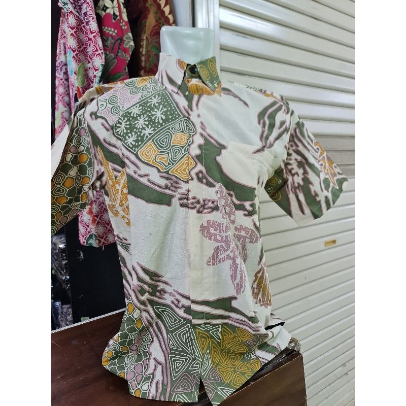 Baju Batik Pria Dewasa Terbaru Lengan Pendek Premium Lapis Furing Motif Arka Chandra Bahan Katun