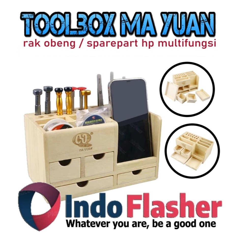 Toolbox Ma Yuan Mayuan Rak Kayu Serbaguna Penyimpanan Sparepart Rak HP 10 Susun 12 Susun 24 Susun 36