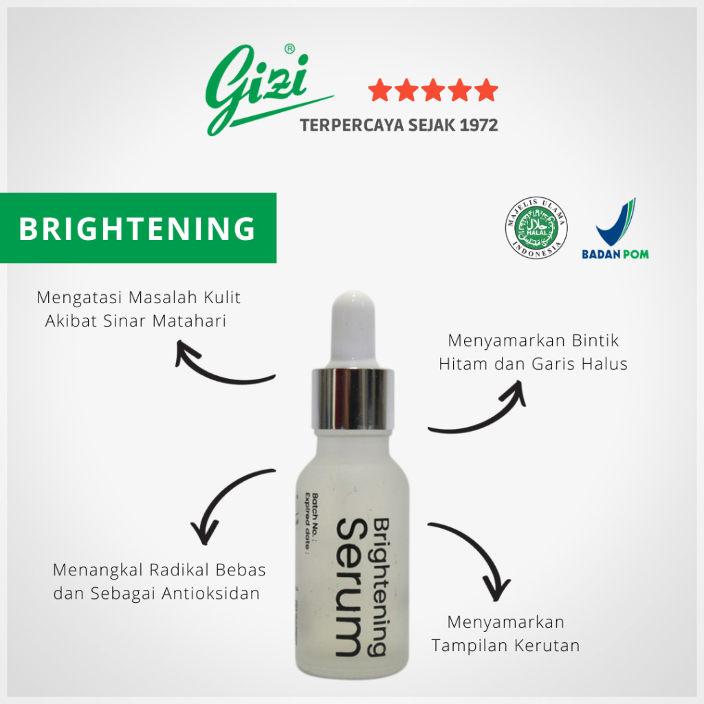 Skincare Serum Brightening / Perawatan Pencerah Wajah / Pelembab Pemutih Muka BPOM Gizi Super Cream 