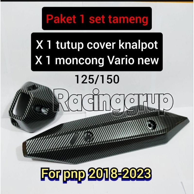 Racinggrup Cover Tutup knalpot Vario150 New Led/Vario125 New Led 2018-2023 Carbon import