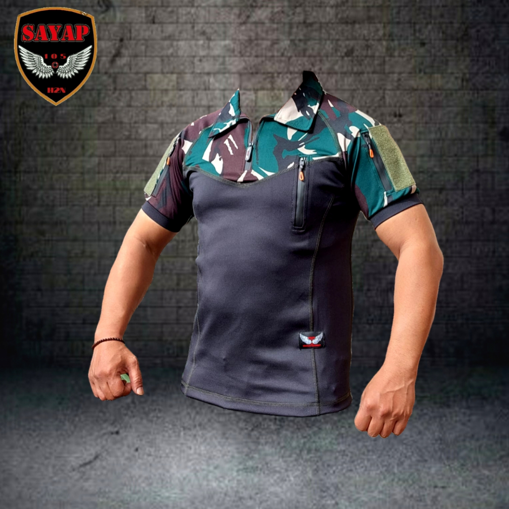 BAJU KAOS BDU TACTICAL COMBINASI LORENG KAOS BDU LENGAN PENDEK