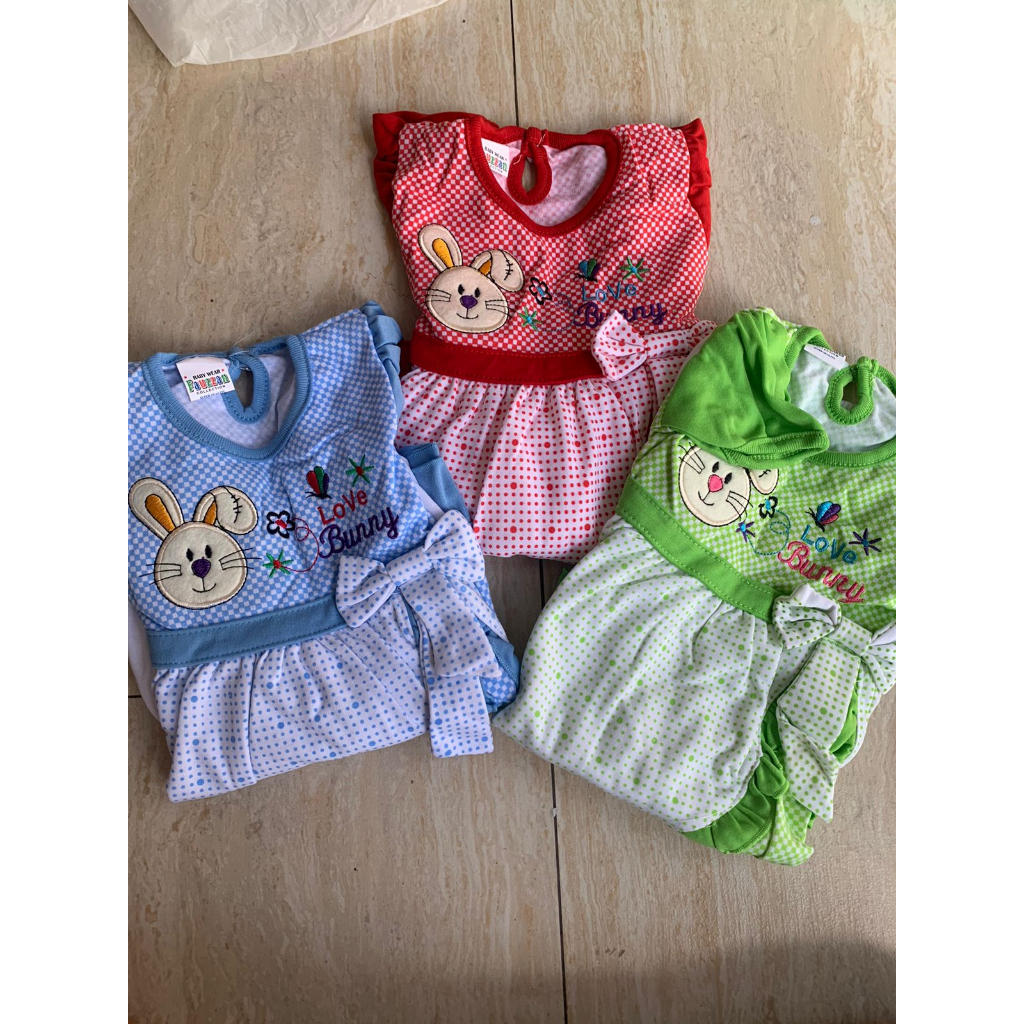 dress baby setelan fauzan baby  LOVE BUNNY