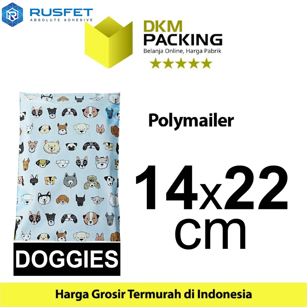 

Amplop Plastik Packing 14x22cm Polimailer RUSFET Polymailer PREMIUM TERMURAH Dog / SATUAN