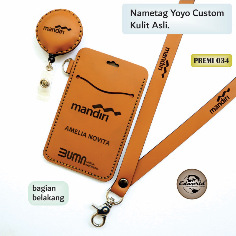 

Nametag Yoyo Kulit Asli Custom