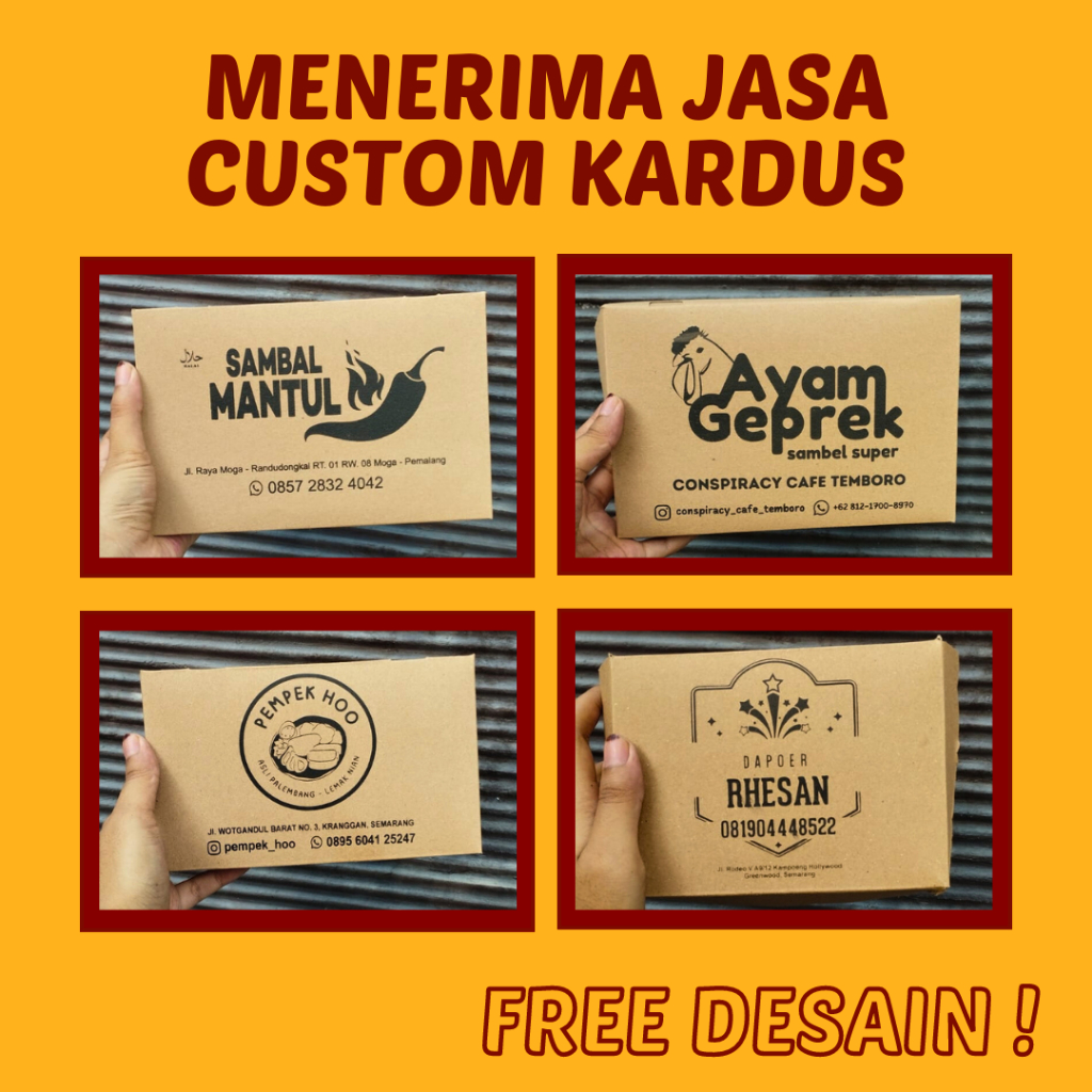 CUSTOM CETAK LUNCH BOX MEDIUM DAN LARGE | JASA SABLON KARDUS MAKANAN