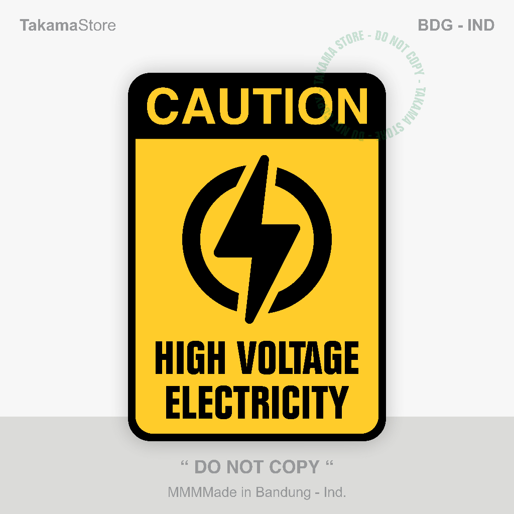 

Caution high voltage electricity sign - Size 35cm x 50cm - Alumunium plate