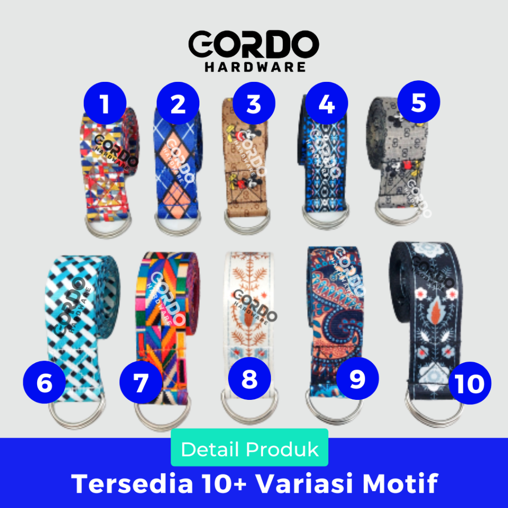 Yoga Strap Motif Tali Yoga Pilates / Yoga Belt / Yoga D ring Fitness Gym Sport Pilates by Gordo Hardware⁣