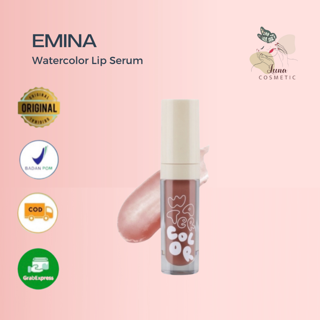 Emina Watercolor Lip Serum - Serum Bibir Tinted Mencerahkan dalam 7 Hari