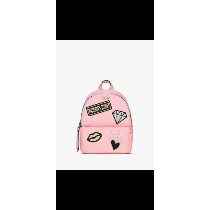 Branded Original Victoria's Secret VS Ransel Bag Pack Patch Pink (Sisa Export)