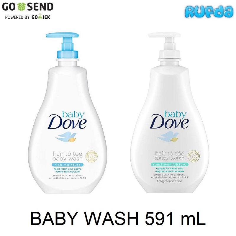 Baby Dove 591ml Hair to Toe Baby Wash Rich and Sensitive Sabun Mandi Cair Bayi Kulit Sensitive Eczema