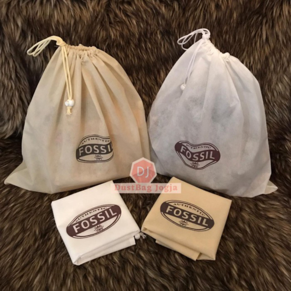 Grosir DB FOSSIL ukuran L 45X45 DustBag Tas Serut Sarung Cover Dust Bag - Krem Berkualitas